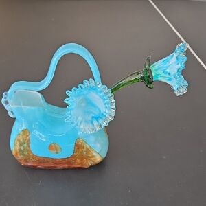 Murano Glass Vase Purse With Flowers